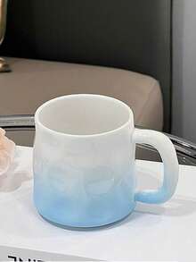 CMYD Studio 1pc 400ml Handmade Ceramic Coffee Mug, Asymmetrical Nordic Style Tea Cup, Suitable For Home, Bedroom, Office, Gift, Family Gathering