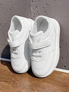 1 双儿童 PU 皮革时尚轻便舒适小女孩鞋，春秋季刺绣白色低帮运动鞋 - 白色 - 查看 6