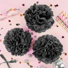 100/50 张 20 英寸 x 14 英寸黑色薄纸散装礼品袋包装纸 DIY 工艺品生日万圣节节日装饰纸 - 黑色 - 查看 5