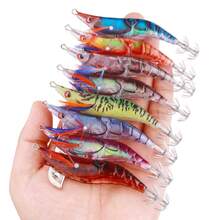 HENGJIA 2PCS 10.2cm 12.1g Squid Bait Artificial Jigging Lures Slow Sinking Squid Hooks Sea Fishing Octopus Cuttlefish Luminous Tackle Lure