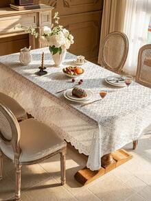 1 块白色蕾丝桌布，浪漫风格，适合节日、聚会、宴会、餐厅、婚礼、家居餐桌装饰 - 白色 - 查看 11