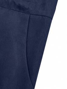 cimmuovere Women's Solid Color Short Sleeve Multi-Pocket Waist Tie Scrubs Nurse Scrubs Workwear Dentist Healthcare Pet Hospital Laboratory Dress