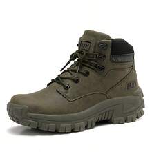 5.AA Men's Desert Jungle Hiking Boots, Zipper Tactical Boots, Lightweight Non-Slip High Top Boots For Mountaineering Hunting Exploration - Army Green - View 19