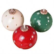 圣诞气氛必备！雪花玻璃球蜡烛：摆在哪儿都好看，送礼也更显用心。 - 紅色 - 查看 3