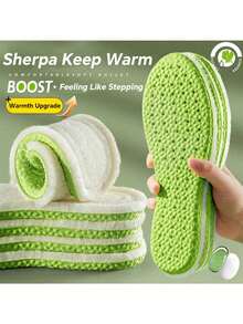 1 Pair Of Winter Antibacterial And Deodorant Memory Foam Insoles For Women And Men Breathable Sports Shoe Insoles