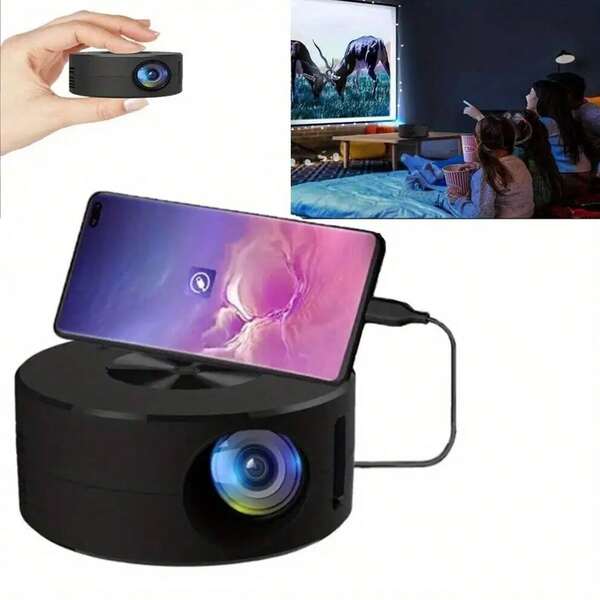Portable Mini Projector With Built-In Stereo Speakers & USB Power - Eye Protection Home Theater, Same Screen Function, Compact Design For Indoor/Outdoor Movies, Gaming, Travel, Mini Portable Projector, Indoor Entertainment, Ceiling Mountable, Efficient Cooling System, Multimedia Connectivity