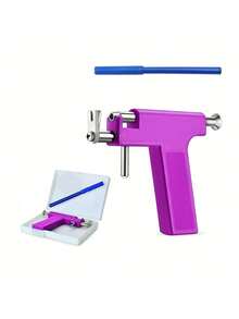 98pcs Professional Ear Piercing Gun Tool Kit,Ear Studs Nose Navel Lips Tongue Piercing Gun Machine Safty Sterile PiercerProfessional Ear Piercing Gun Tool Set Professional Ear Piercing Gun Tool Set 98pcs Ear Studs Steel Ear Nose Navel Body Piercing - Multicolor - View 14