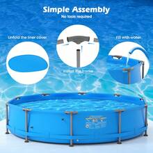 Piscina familiar para exteriores de 6,120 litros con estructura de metal y tela de PVC multicapa - Azul - Ver 4