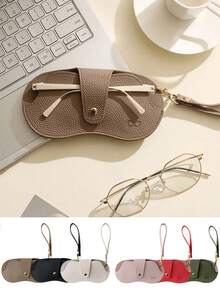 1pc Portable Protective Eyeglasses Case, Sunglasses & Prescription Glasses Storage Pouch With Hanging Hook