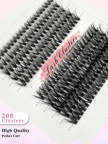 200 件 CC 单支 40D 睫毛簇 DIY 睫毛簇 蓬松自然外观可重复使用单支睫毛延长 适合在家自用 睫毛簇、睫毛簇、单支睫毛、睫毛、假睫毛 - 黑色 - 查看 5