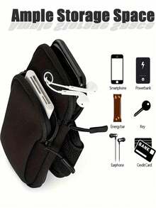 Water-Resistant Running Armband With Phone Holder & Earphone Jack, Lightweight Sports Arm Pouch With Adjustable Strap For Jogging, Gym, Cycling, Hiking, Camping, Travel, Outdoor Workout, Daily Commute, Summer Fitness, Holiday Essentials, Gift For Men & Women