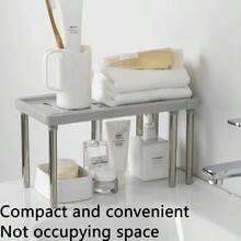 Expandable Shelf Organizer, Spice Rack Organizer, Expandable Drainage Trough Storage Rack, Layered Rack, Suitable Expanding 31 - 61cm, Suitable Kitchen, Living Room, Bathroom - Initial - View 6