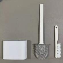 1 Set Wall-Mounted Toilet Brush: Long Handle Brush, Small Brush Head, And Soft Bristles, Comprehensive Bathroom Cleaning