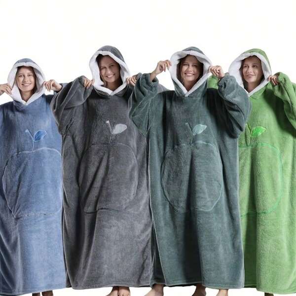 New Plus Size Women Hooded Blanket Sweatshirt, Soft Warm Comfortable Pullover Blanket With Front Pocket, Unisex Warm Winter Decor Shower Towels For Beauty Salon, Hotel Sports,Home Essentials, Towel, Skin Care Bath Towel Sheet