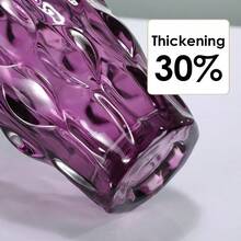 Glass Vases For Flowers Unbreakable Thickened Morden Vase For Tables Centerpieces,Colorful,Vintage And Clear Rose Large Flower Vases For Bouquet Unique Gifts - 紫色 - 查看 3