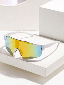 POLASUP 1pc Cycling Outdoor Sports Goggles With Detachable Strap & Glasses Case, Black/White/Blue/Purple/Red/Pink Sports Protection For Men And Women, Suitable For All Seasons - White - View 10