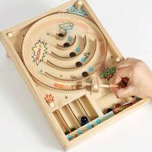 1 Stück vintage Holz Flippermaschine Spielzeug, Tischflipper Spiel, Weihnachtsgeschenk, Atmosphäre Dekoration