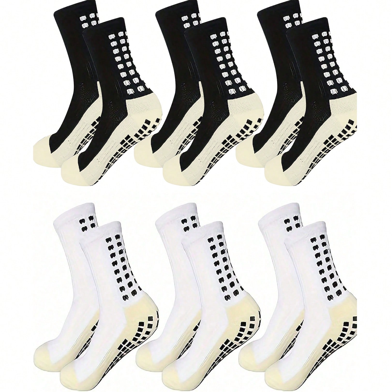Pares de calcetines deportivos de alto rendimiento para hombres, con agarre mejorado, tela transpirable que absorbe la humedad, adecuados para fútbol