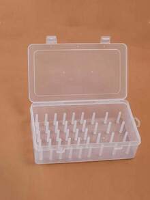 Organisateur de rangement pour 42 bobines de fil à coudre, boîte de rangement en plastique transparent pour fils à broder, étui de transport portable pour travaux d'aiguille avec poignée pour couture DIY et fournitures de couture