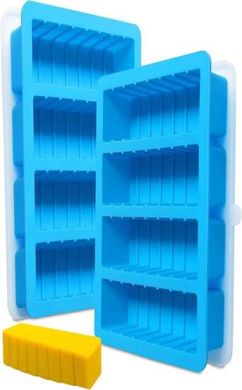 Sidosir 2PCS Butter Silicone Mold With Lid, Non-Stick Butter Mold Tray With Measurements For Making Butter For Chocolate Making And Homemade Cakes Baking