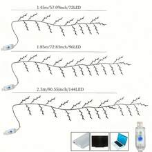 1 pezzo 144/96/72/48 LED Luci a ramo di salice flessibili, 8 modalità, luci a ramo di vite soffici marroni (con controller), luci a ramo di albero artificiale tremolanti, luci decorative, luci LED per parete, scrivania, scale, matrimonio, festa, decorazione natalizia, alimentate tramite USB, decorazione per interni, decorazione natalizia > Illuminazione - Multicolore - Visualizzare 6