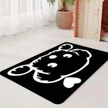 1pc Cartoon Dog Print Pet Feeding Mat - Non-Slip, Quick-Dry Dog And Cat Bowl Mat, Reusable Diatomite Pet Pad, Easy To Clean Drinking Area