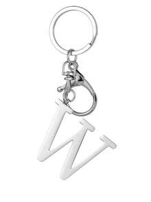 1pc Elegant Silver Letter Keychain, A-Z Alphabet Pendant, Fashionable Alloy Key Chain, Can Be Hung On Bags Or Car Keys, Perfect Accessory For Daily Use, Also A Great Gift For Couples, Friends And Family - Multicolor - View 35