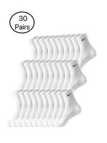 5双/10双/20双/30双男士黑白休闲中长袜保暖舒适运动风日常健身外套袜 - 彩色 - 查看 10