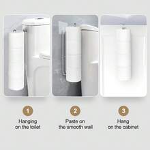 Soporte para papel higiénico sin taladro, estante de hierro para rollo de papel higiénico de baño, se adhiere a la puerta, soporte para toallas de cocina (plateado)