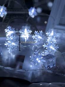 10M6M/3M/1.5M Christmas Snowflake Lamp Winter Decorative Snowflake Decorative Light String, Warm Color Lamp, White Lamp, Colored Lamp, Happy New Year, Camping Decoration, Star Fairy Nightlight Lamp, Lantern, Dry Battery Power Supply (Excluding) - Snowflake Lantern - View 8
