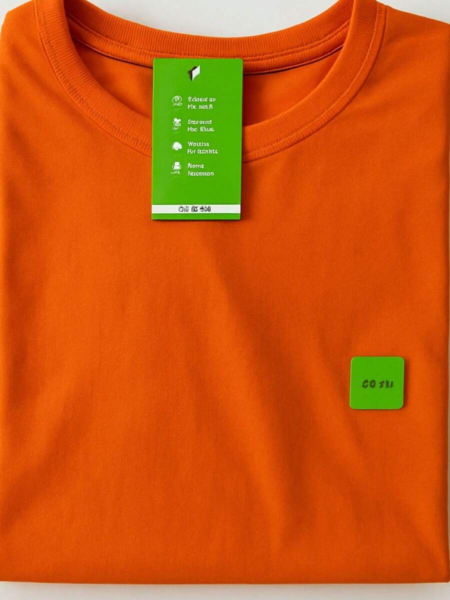 Camiseta Masculina  Camisa Malha Premium Blusa Importada Algodao Premium - Laranja - Visão 1