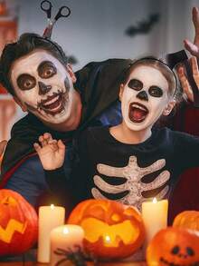 1/4件万圣节头箍见刺刀菜刀剪刀斧头锤仿真穿头吓人菜刀扣恐怖角色扮演道具头箍，万圣节恶作剧拍照道具