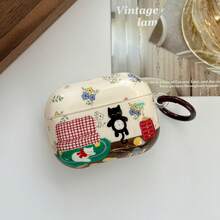 1 Miếng Dán Hình Mèo Hoa Nhỏ Phong Cách Cổ Điển Cao Cấp Phù Hợp Cho AirPods1/2 Vỏ Bảo Vệ AirPods4 Vỏ Tai Nghe Bằng Silicon Airpodspro Apple Không Dây Bluetooth Airpods3 Hộp Đựng Tai Nghe Thế Hệ Thứ Ba Mới - màu nâu - Xem 11