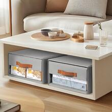 Closet Organizers And Storage Fabric Bins With Drawers For Closet Foldable Clothes Organizers With Clear Window Stackable Storage Drawers Units For Bedroom Living Room 4Pack Grey