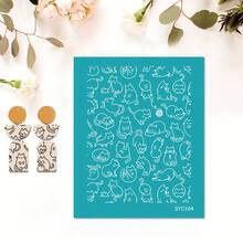 Stensil Sablon Tanah Liat Polimer dengan Pola Geometris/Kepingan Salju/Balon Udara Panas/Kucing Lucu, Cocok untuk Produksi Tanah Liat Polimer, Stensil Sablon Tanah Liat - MultiWarna - View 20