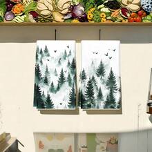 1 set/2 pièces/100 pièces Chiffons de lavage de vaisselle avec motif d'arbre de Noël vert, convient pour les salles à manger, les cuisines, les salles de bain, la décoration quotidienne, les fêtes familiales quotidiennes, la décoration de la maison et les articles ménagers de couleurs vives. Peut être offert en cadeau.