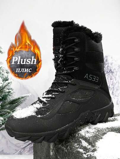 男鞋 男士户外露营靴 轻便户外男士摩托车靴 保暖毛绒毛皮冬靴 高品质品牌靴子 工作安全鞋 男士户外狩猎鞋 踝靴