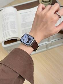 1 Pc Leather Loop Compatible With Apple Watch Band Women Bracelet Sport 38mm 40mm 41mm 42mm 44mm 45mm 46mm 49mm , Strap Compatible With Apple Watch Watchband Series Ultra 10/9/8/7/6/5/4/3/2/1 SE