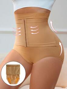 Braga Faja Tiro Alto Cierre Hebilla.Control Abdomen, Levanta Glúteos, Afina Muslos. - Albaricoque - Ver 8
