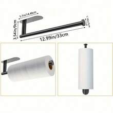 Self-Adhesive Paper Towel Holder For Kitchen Cabinet, RV Bathroom Tissue And Towel Holder - màu đen - Xem 5