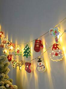 迷人的 LED 圣诞灯串 - 10LED 圣诞老人、雪人等 - 非常适合室内节日装饰、派对和卧室氛围装饰品雪人适合室内节日圣诞节