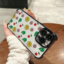 Funda de Teléfono Diseño Floral Divertido para 17 16, 15, 14, 13, 12, 11 Pro, X, XR, XS, 8, 8 Plus - Cubierta Trasera Transparente Suave con Protección Antigolpes - Colores mixtos - Ver 5
