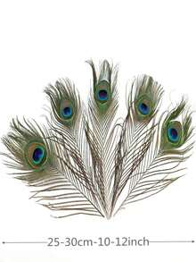 10 Stücke natürliche Pfauenfedern, Heimat-/Hochzeitsmittelpunkt DIY Federn für Tischmittelpunkte, Handwerksaccessoires, Karneval, 25-30cm
