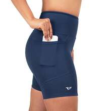 Women Sports Shorts - Navy Blue - View 1