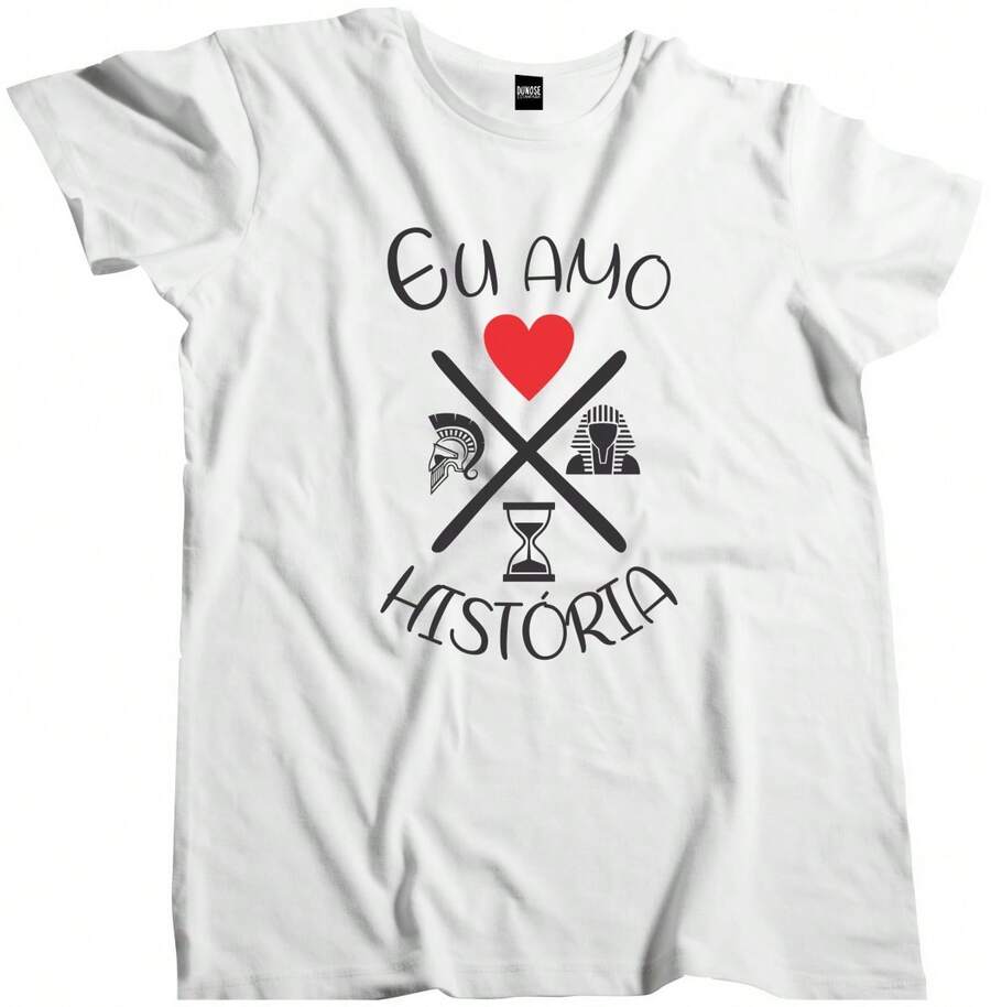 Camisa Masculina Eu Amo Historia - Branco - Visão 1