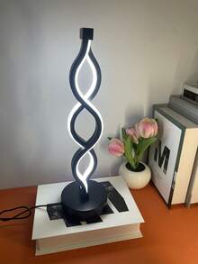 1pc Aluminum Alloy 3-Color Stepless Dimming Seaweed Desk Lamp, Asymmetrical Lamp, Spiral Lamp, Office Lamp, USB Powered, Reading Lamp, Dining Table/Bar Lamp, Holiday/Christmas Gift