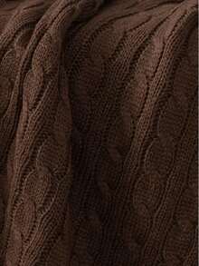 Made In Turkey - Pom-Pom Knitted Throw Blanket – 130x170 Cm Sofa Throw, Shoulder Wrap & TV Blanket - Brown - View 4