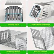 Metal Rodent Trap With Quick Sensitive Pedal Trigger - Catches Rats, Mice, Chipmunks & Squirrels, Indoor & Outdoor Use For Homes, Gardens & Sheds, Must-Have For Pest Control - Silver - View 8