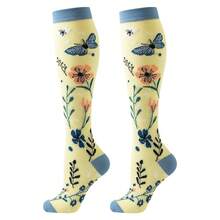 6 Paar Blumen Kompressionsstrümpfe Damen Herren atmungsaktive Kniestrümpfe Damen Sportkompressions-Socken für Laufen, Radfahren, Wandern, Krankenschwester Blumen Kompressionsstrümpfe Geburtstagsgeschenk Kompressionsstrümpfe 2026 Neuankömmling - Verschiedenfarbig - Übersicht 8
