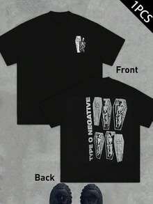Maglietta con band Type O Negative , T-shirt da uomo con stampa fronte-retro, alla moda, casual, girocollo, in cotone 220 g/m2 (1 pezzo)